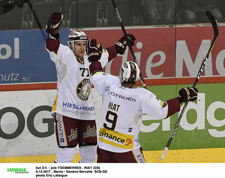 but 3-4  : joie TOEMMERNES - RIAT (GS)  8.12.2017 , Berne - Genève-Servette  SCB-GSphoto Eric Lafargue