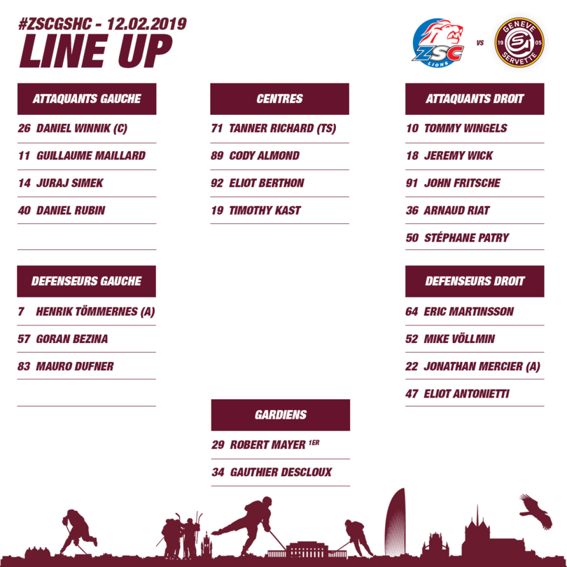 Line up ZSC vs GSHC