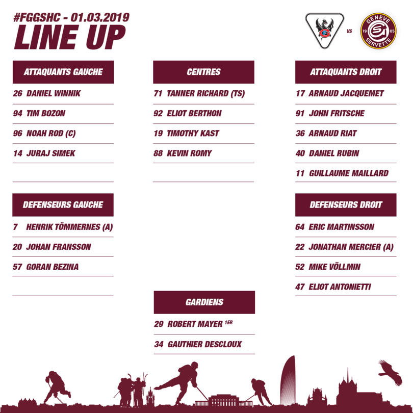 Line up FG vs GSHC