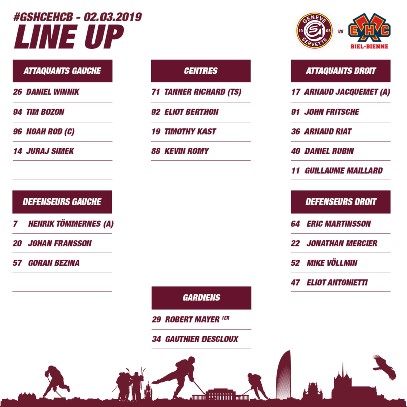 Line up GSHC vs EHCB