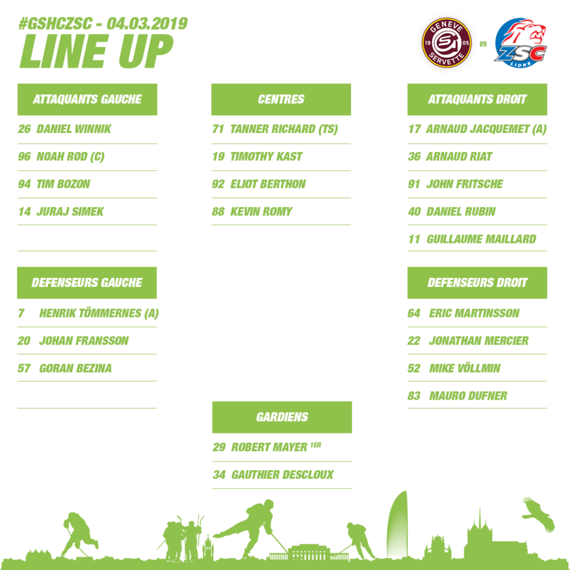 Line up GSHC vs ZSC