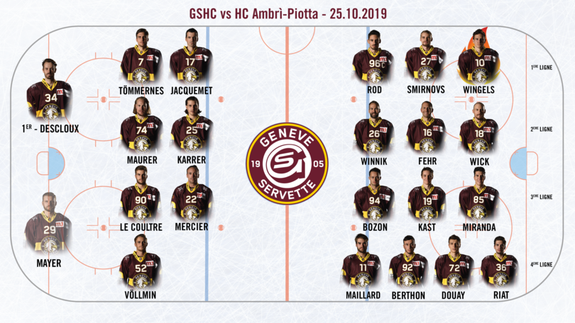 GSHC vs HC Ambri-Piotta - Line up