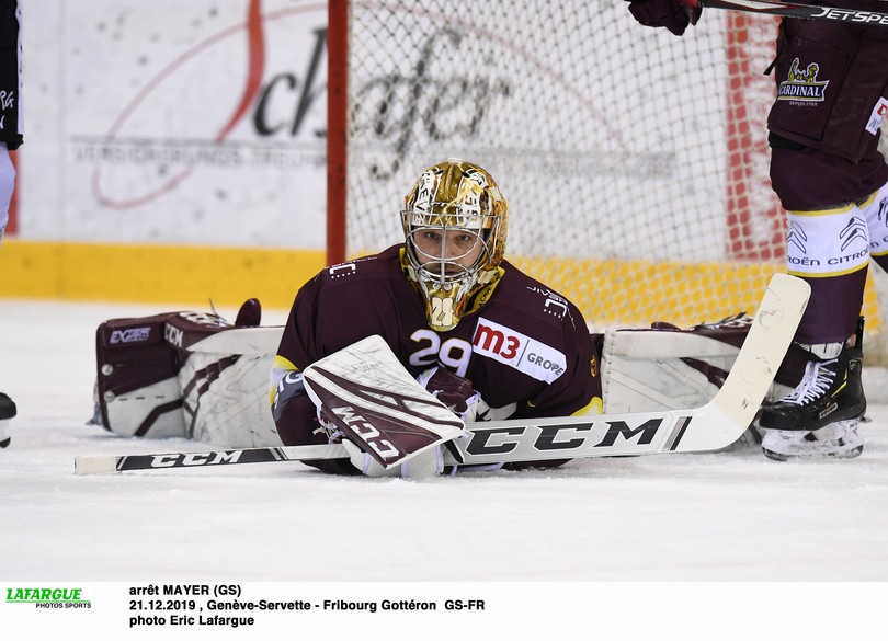 arrêt MAYER (GS)  21.12.2019 , Genève-Servette - Fribourg Gottéron  GS-FRphoto Eric Lafargue