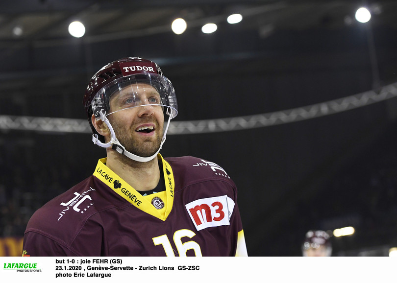 but 1-0 : joie FEHR (GS)   23.1.2020 , Genève-Servette - Zurich Lions  GS-ZSC  photo Eric Lafargue