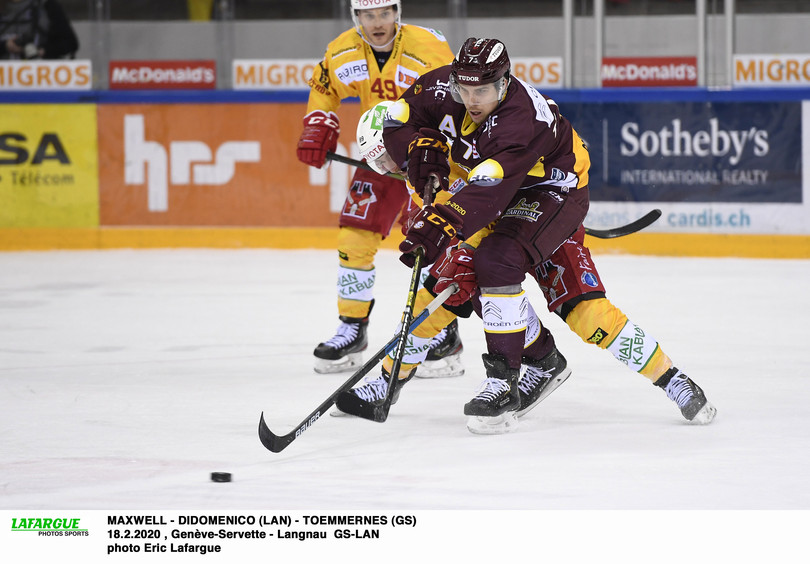 MAXWELL - DIDOMENICO (LAN) - TOEMMERNES (GS) 18.2.2020 , Genève-Servette - Langnau  GS-LANphoto Eric Lafargue