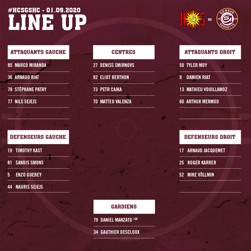 HC Sierre vs GSHC - Line up