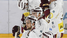 fin du match : déception ALMOND - MERCIER - HASANI (GS) 10.10.2017 ,  Lausanne - Genève-Servette  LHC-GSphoto Eric Lafargue