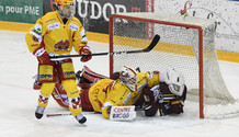 CUNTI - VAN POTTELBERGHE (BI) - FEHR (GS)     13.3.2021 , Genève-Servette - Bienne  GS-BI  photo Eric Lafargue