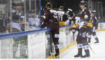 FEHR - MIRANDA (GS) rentrent sur le banc   27.3.2021 , Genève-Servette - Fribourg Gottéron  GS-FRphoto Eric Lafargue