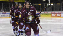 but 2-1 : joie WINNIK - FILPPULA - VATANEN (GS)  16.10.2021 , Genève-Servette - Rapperswil Lakers GS-RAP  photo Eric Lafargue