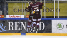 but 4-1 : joie ROD - KARRER (GS)  16.10.2021 , Genève-Servette - Rapperswil Lakers GS-RAP  photo Eric Lafargue