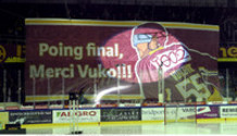 FANS  (GS) : banderole : POING FINAL. MERCI VUKO !!!     16.10.2021 , Genève-Servette - Rapperswil Lakers GS-RAP  photo Eric Lafargue