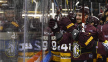 fin du match : joie ROD (GS)  16.10.2021 , Genève-Servette - Rapperswil Lakers GS-RAP  photo Eric Lafargue