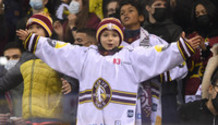 les fans rappelent Arnaud RIAT (GS)     22.1.2022 , Genève-Servette - Bienne  GS-BI  photo Eric Lafargue