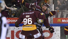 but 1-1 :  joie ROD - RICHARD (GS) 26.2.2022 , Genève-Servette - Berne  GS-SCBphoto Eric Lafargue