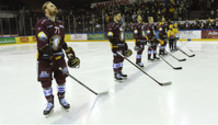 pendant le Cé qu'è lainô : RICHARD - ROD - KARRER - VERMIN - TOEMMERNES (GS)  18.3.2022 , Genève-Servette - Lugano  GS-LUGAphoto Eric Lafargue