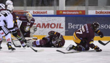 TSCHUMI (LUGA) - DESCLOUX - VATANEN - MAURER (GS)     18.3.2022 , Genève-Servette - Lugano  GS-LUGAphoto Eric Lafargue