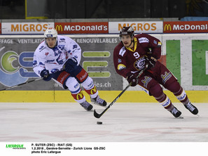 P. SUTER (ZSC) - RIAT (GS)   1.2.2018 , Genève-Servette - Zurich Lions  GS-ZSC  photo Eric Lafargue