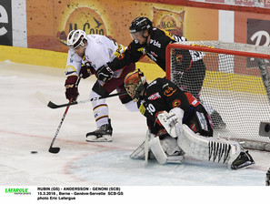 RUBIN (GS) - ANDERSSON - GENONI (SCB) 15.3.2018 , Berne - Genève-Servette  SCB-GSphoto Eric Lafargue