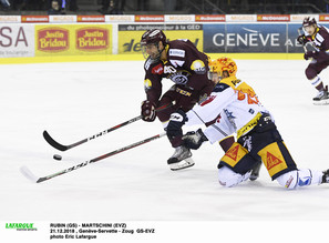 RUBIN (GS) - MARTSCHINI (EVZ)   21.12.2018 , Genève-Servette - Zoug  GS-EVZ photo Eric Lafargue