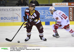 DUFNER (GS) - HUESLER (RAP) 11.1.2019 , Genève-Servette - Rapperswil Lakers GS-RAP  photo Eric Lafargue