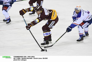 TOEMMERNES (GS) - ROE (ZSC)  20.11.2020 , Genève-Servette - Zurich Lions  GS-ZSC  photo Eric Lafargue