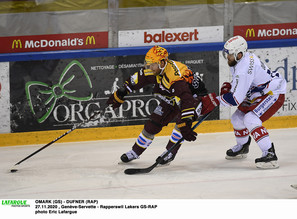 OMARK (GS) - DUFNER (RAP)  27.11.2020 , Genève-Servette - Rapperswil Lakers GS-RAP  photo Eric Lafargue